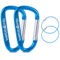 Preview: 2x Karabinerhaken 6,7cm Schnapphaken Schnappkarabiner + 2x Draht-Schlüsselring Schlüsselanhänger