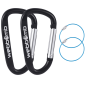 Preview: 2x Karabinerhaken 6,7cm Schnapphaken Schnappkarabiner + 2x Draht-Schlüsselring Schlüsselanhänger
