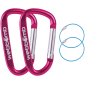 Preview: 2x Karabinerhaken 6,7cm Schnapphaken Schnappkarabiner + 2x Draht-Schlüsselring Schlüsselanhänger