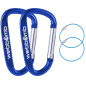Preview: 2x Karabinerhaken 6,7cm Schnapphaken Schnappkarabiner + 2x Draht-Schlüsselring Schlüsselanhänger