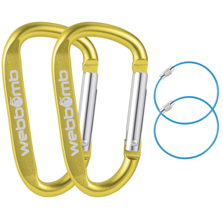 Preview: 2x Karabinerhaken 6,7cm Schnapphaken Schnappkarabiner + 2x Draht-Schlüsselring