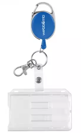 Kartenhalter / Ausweishalter mit Jojo Metall Clip Karabiner + Schlüsselring