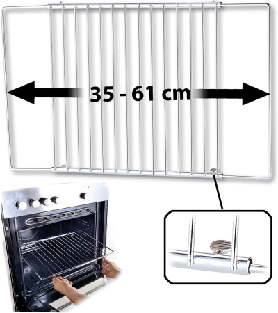 Preview: Verchromter Stahl-Backofenrost in variabler Breite