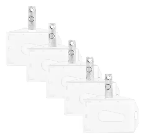 5er-Pack Dual-Use Ausweishüllen/Kartenhalter mit Daumenausschub und Ausweisclips