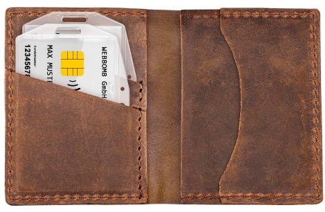 Preview: Praktische Schutzhüllen für Ausweise und Karten mit Daumenausschub und Clips