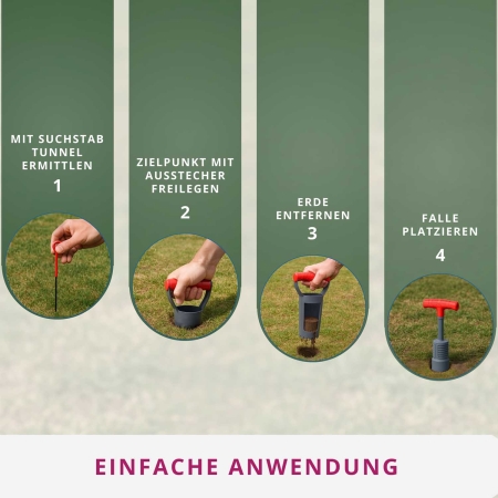 Effektive Wühlmausfalle V1 mit praktischem Zubehör zur einfachen und umweltfreundlichen Schädlingsbekämpfung im Garten