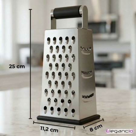 Preview: Robuste Vierkantreibe aus Edelstahl mit stabilem Stand für einfaches Reiben und Schneiden