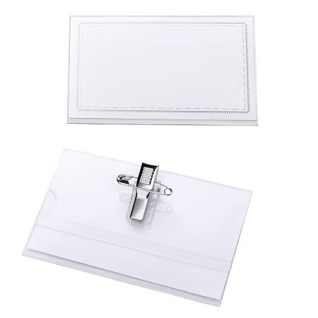 Preview: 10 Stück Ausweishalter Namensschild-Halter Betriebsausweis Dienstausweis Halter Namensschilder mit Clip + Nadel