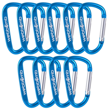 10x WEBBOMB Karabinerhaken 6,7cm mit Schnappverschluss Schnappkarabiner