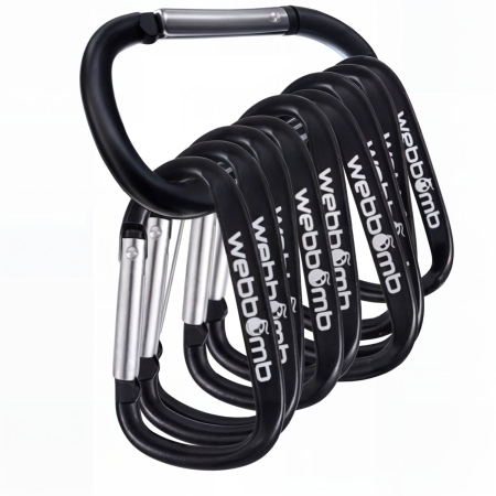 10x WEBBOMB Karabinerhaken 6,7cm mit Schnappverschluss Schnappkarabiner