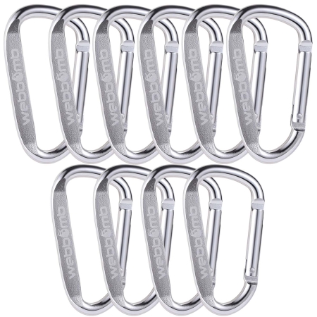 10x WEBBOMB Karabinerhaken 6,7cm mit Schnappverschluss Schnappkarabiner