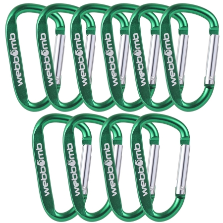 10x WEBBOMB Karabinerhaken 6,7cm mit Schnappverschluss Schnappkarabiner