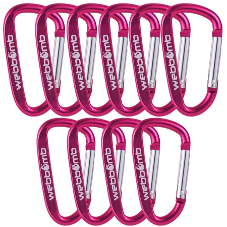 10x WEBBOMB Karabinerhaken 6,7cm mit Schnappverschluss Schnappkarabiner