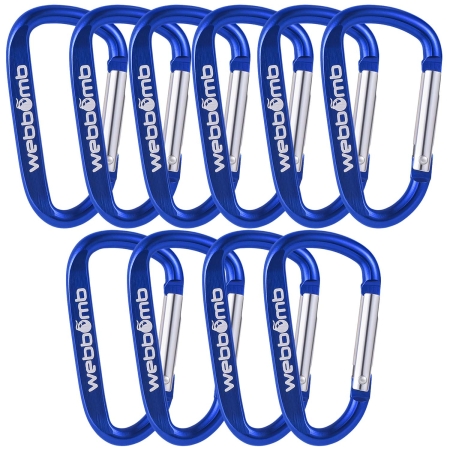 10x WEBBOMB Karabinerhaken 6,7cm mit Schnappverschluss Schnappkarabiner