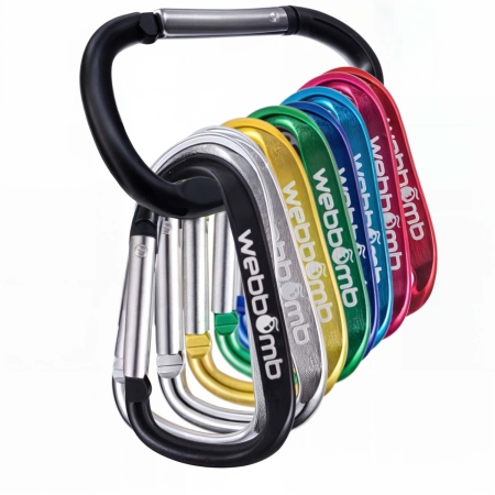 10x WEBBOMB Karabinerhaken 6,7cm mit Schnappverschluss Schnappkarabiner