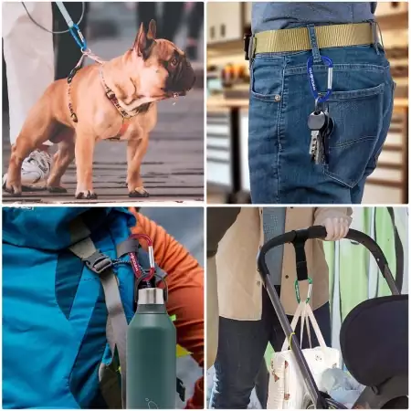 Karabiner Haken für Wandern Angeln Hundesport Karabinerhaken für Hundeleine Kinderwagen Schlüsselclip Schlüsselanhänger