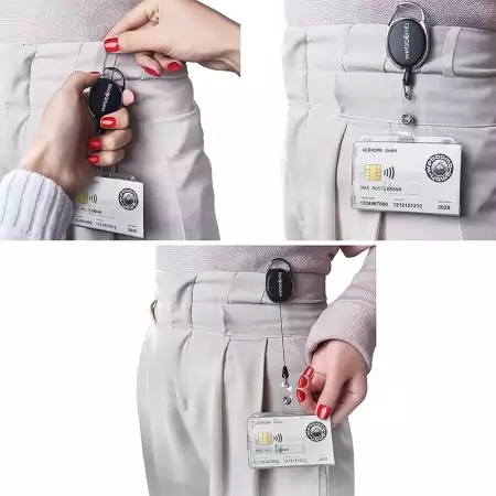 5x Ausweishalter Ausweis JOJO +Clip BUNT Kartenhalter Key Rewinder Schlüsselring