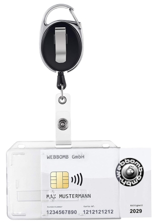 5x Ausweishalter Ausweis JOJO +Clip BUNT Kartenhalter Key Rewinder Schlüsselring
