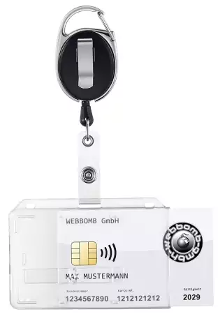 5x Ausweishalter Ausweis JOJO +Clip BUNT Kartenhalter Key Rewinder Schlüsselring