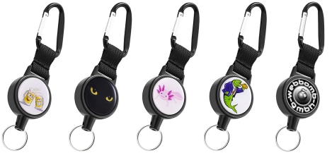 Preview: Schlüsselrolle Jojo 70cm mit Stahlseil ausziehbar & Karabiner