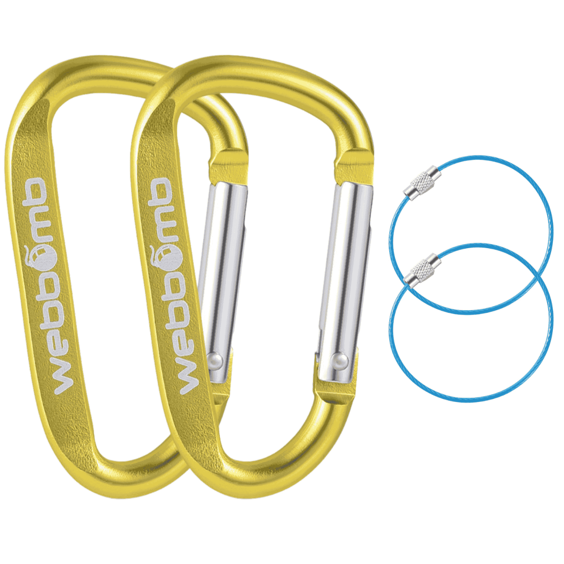 2x Karabinerhaken 6,7cm Schnapphaken Schnappkarabiner + 2x Draht-Schlüsselring Schlüsselanhänger