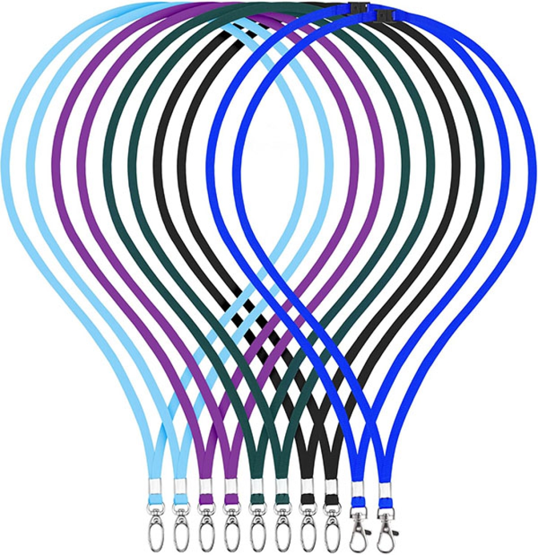 10 bunte Lanyards in 5 verschiedenen Farben