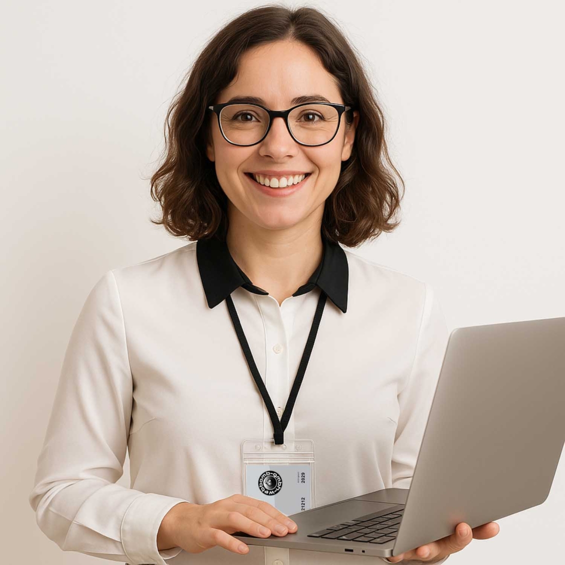 Vertikale transparente Ausweishülle mit ZIP-Verschluss am Lanyard, ideal für sichere Aufbewahrung von Karten im Alltag. Vertikale transparente Ausweishülle mit ZIP-Verschluss am Lanyard, ideal für sichere Aufbewahrung von Karten im Alltag.