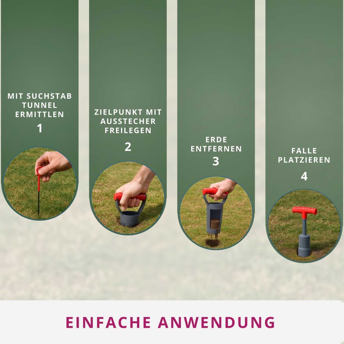 Effektive Wühlmausfalle V1 mit praktischem Zubehör zur einfachen und umweltfreundlichen Schädlingsbekämpfung im Garten Effektive Wühlmausfalle V1 mit praktischem Zubehör zur einfachen und umweltfreundlichen Schädlingsbekämpfung im Garten