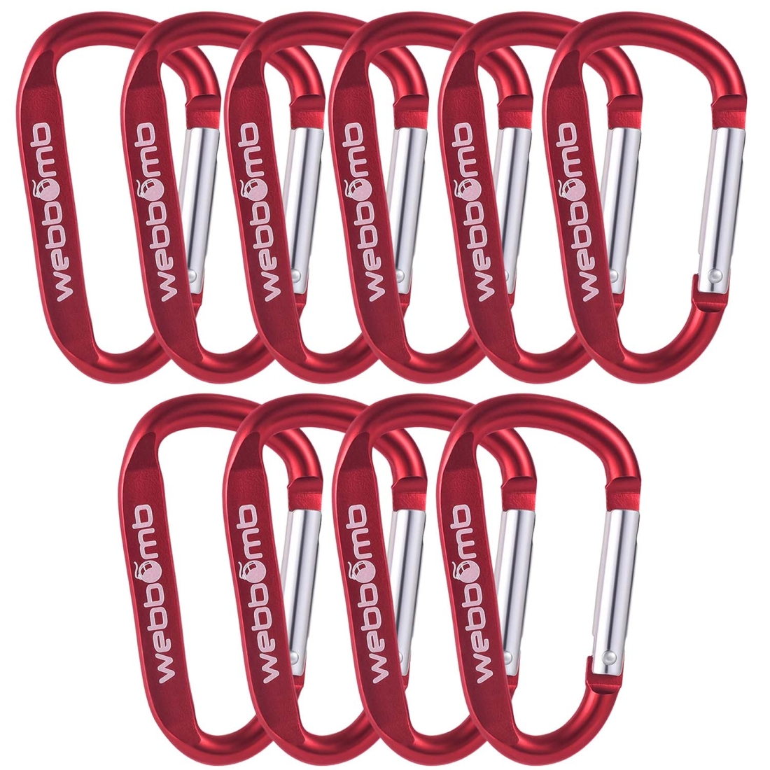 10x WEBBOMB Karabinerhaken 6,7cm mit Schnappverschluss Schnappkarabiner 10x WEBBOMB Karabinerhaken 6,7cm mit Schnappverschluss Schnappkarabiner