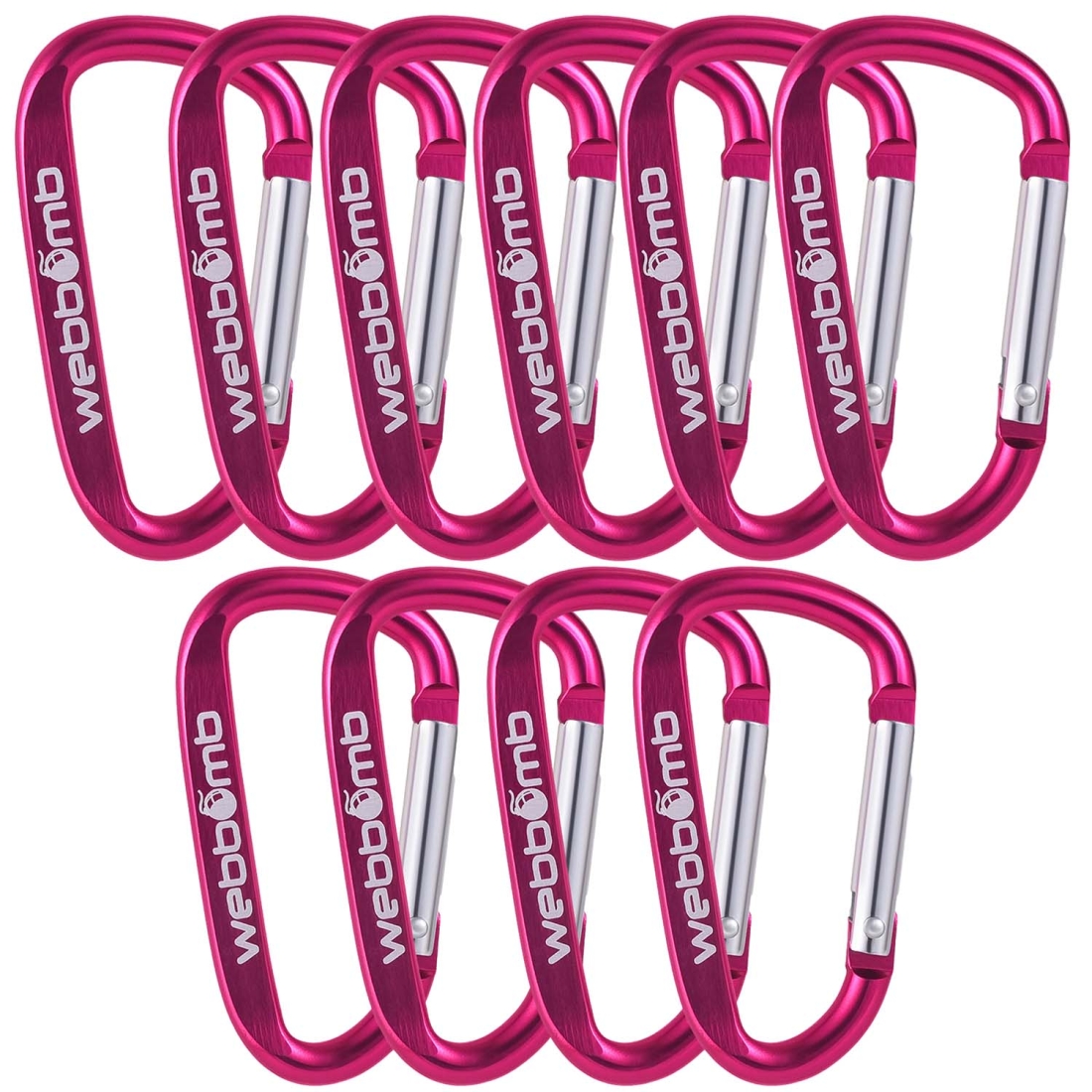 10x WEBBOMB Karabinerhaken 6,7cm mit Schnappverschluss Schnappkarabiner 10x WEBBOMB Karabinerhaken 6,7cm mit Schnappverschluss Schnappkarabiner