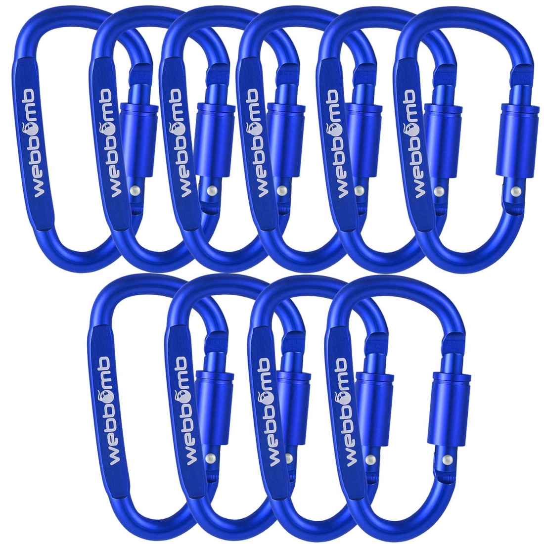 10x WEBBOMB Karabinerhaken 8cm mit Schraubverschluss Schraubkarabiner 10x WEBBOMB Karabinerhaken 8cm mit Schraubverschluss Schraubkarabiner