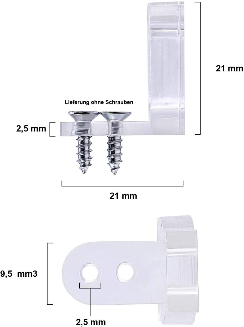 Halteclips für LED Lichterschlauch Halteclips für LED Lichterschlauch