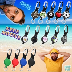 Schlüsselrolle Jojo 70cm mit Stahlseil ausziehbar & Karabiner